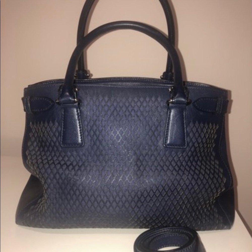 SOLD !!!!Salvatore Ferragamo Blue Perforated Satchel - Picture 6 of 13